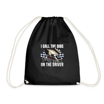 Sprint Car Mom Dirt Track Racing Race Day - Drawstring Bag - black - Front