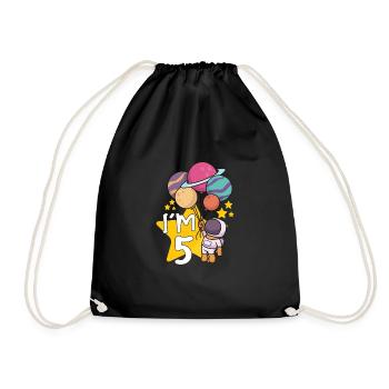 Astronaute Astronomie Système solaire Espace Enfants - Sac de sport léger - noir - Devant