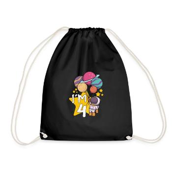 Astronaute Astronomie Système Solaire Espace Enfants - Sac de sport léger - noir - Devant