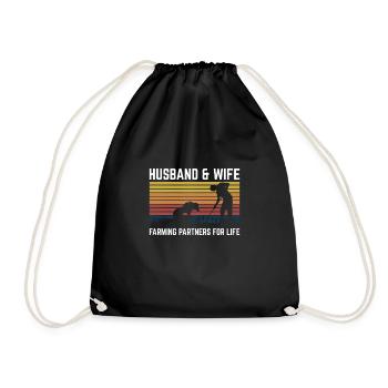 Husband & Wife Farming Partners For Life Shirt - Turnbeutel - Schwarz - Vorne
