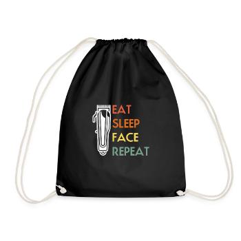 Manger Dormir Visage Répéter Barbier Chemise Cadeau - Sac de sport léger - noir - Devant