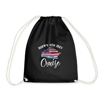 Happy 4th July Cruise Shirt Amerika USA Fahne - Turnbeutel - Schwarz - Vorne