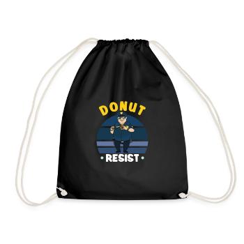 Police Cop Officer Police Office - Drawstring Bag - black - Front