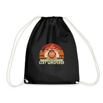 Pottery Ceramic Pottery Pottery Pottery - Drawstring Bag - black - Front