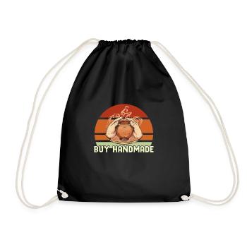 Pottery Ceramic Pottery Pottery Pottery - Drawstring Bag - black - Front