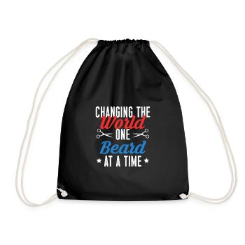 Changing The World One Beard At A Time - Drawstring Bag - black - Front