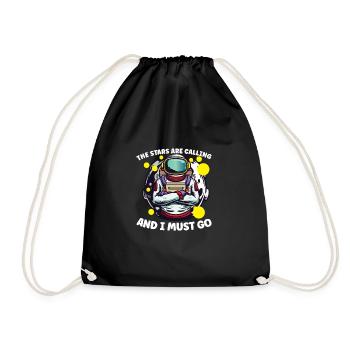 Astronaut Astronomy Solar System Space Kids - Drawstring Bag - black - Front