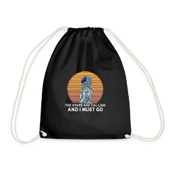 Astronaut Astronomy Solar System Space Kids - Drawstring Bag - black - Front