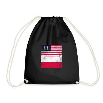 USA Flag Pologne Flag Gift Shirt - Sac de sport léger - noir - Devant