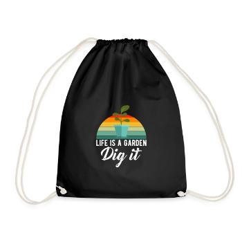 La vie est un jardin Dig It Vintage Retro Gardener - Sac de sport léger - noir - Devant