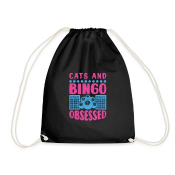 Bingo Card Game Grandma Bingo Player Bingo Cards - Drawstring Bag - black - Front