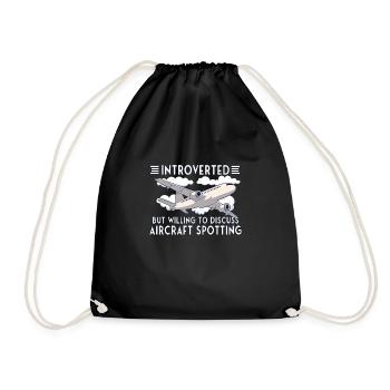 Aircraft Spotting Airplane Aircraft Spotter - Turnbeutel - Schwarz - Vorne