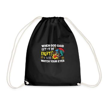 Welder Funny Funny Welding Gift - Drawstring Bag - black - Front