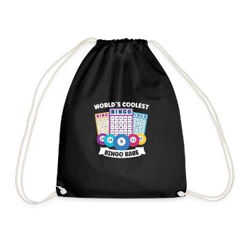Bingo Jeu de cartes Grand-mère Bingo Joueur Bingo Cartes - Sac de sport léger - noir - Devant