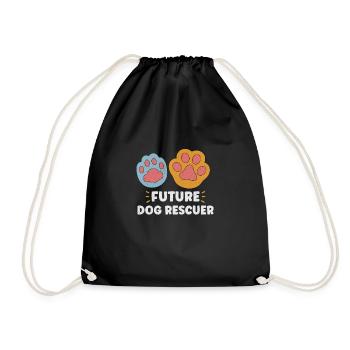 DOG RESCUE ANIMAL RIGHTS RESCUE DOG ADOPTION - Turnbeutel - Schwarz - Vorne