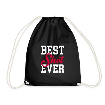 Best Shot Ever Cornhole Shirt Gift - Drawstring Bag - black - Front