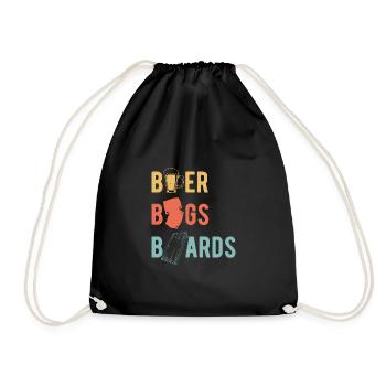 Beer Bags Boards Shirt Cornhole Gift - Drawstring Bag - black - Front