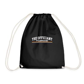 The Officiant #TeamWedding LGBT Shirt Gift - Drawstring Bag - black - Front