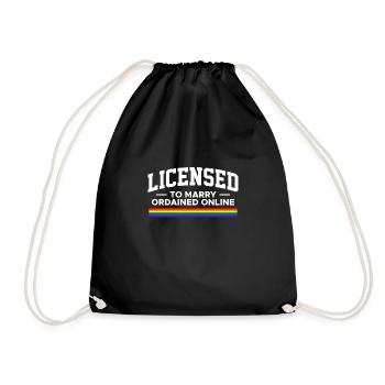License To Marry Officiant Registrar LGBT - Drawstring Bag - black - Front