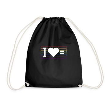 I Love LGBT Officiant Gift - Drawstring Bag - black - Front