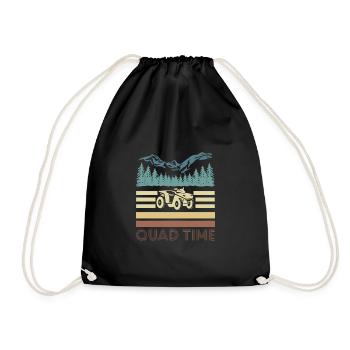 Vintage Retro Quad Time Shirt Gift - Drawstring Bag - black - Front