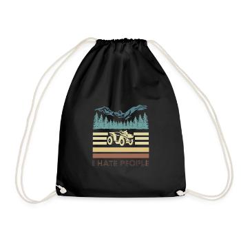 Vintage Retro I Hate People Quad Shirt - Sac de sport léger - noir - Devant
