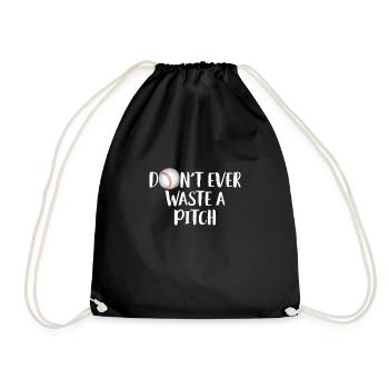 Dont Ever Waste A Pitch Baseball Spieler - Turnbeutel - Schwarz - Vorne