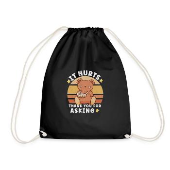 Broken Hand Broken Arm Broken Bones Funny Broken - Drawstring Bag - black - Front