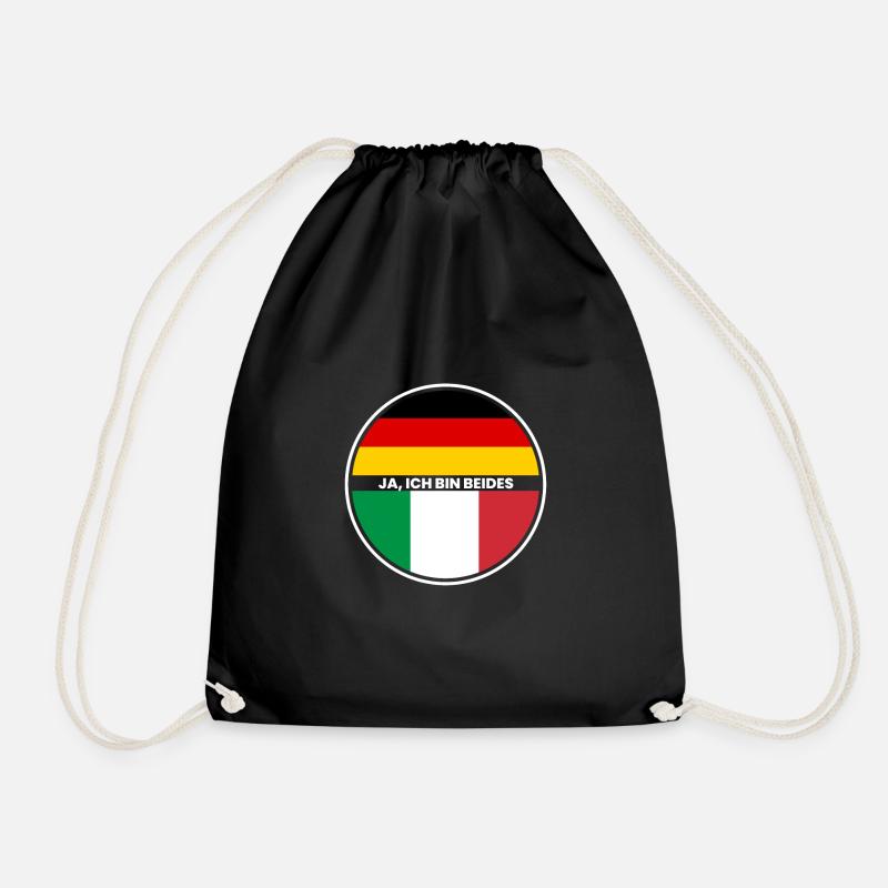 Ja Ich Bin Beides - Italiener und Deutscher - Turnbeutel - Schwarz