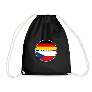 Ja Ich Bin Beides - Tscheche und Deutscher - Turnbeutel - Schwarz - Vorne