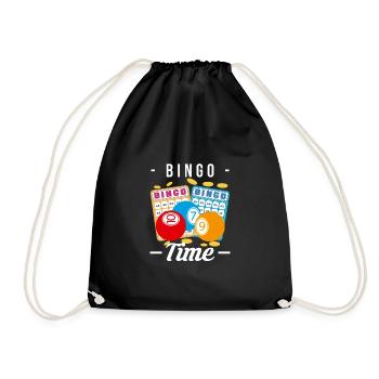 Bingo Time Shirt Geschenk - Turnbeutel - Schwarz - Vorne