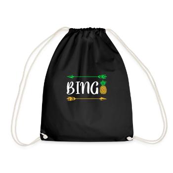 Bingo Ananas Shirt Geschenk - Turnbeutel - Schwarz - Vorne