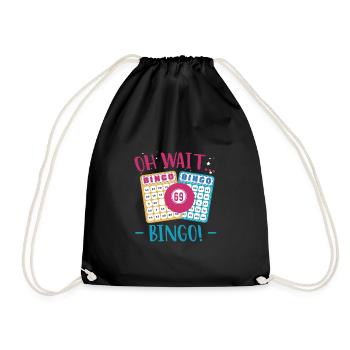 Oh Wait.. BINGO Shirt Geschenk - Turnbeutel - Schwarz - Vorne