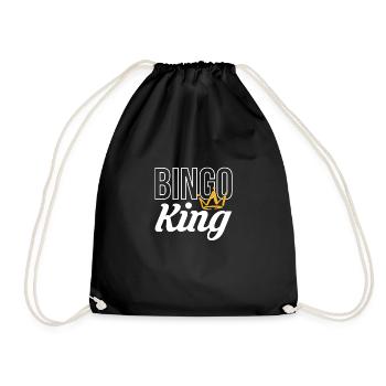 Bingo King Shirt Geschenk - Turnbeutel - Schwarz - Vorne