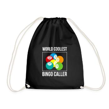 World Coolest Bingo Caller Shirt Geschenk - Turnbeutel - Schwarz - Vorne