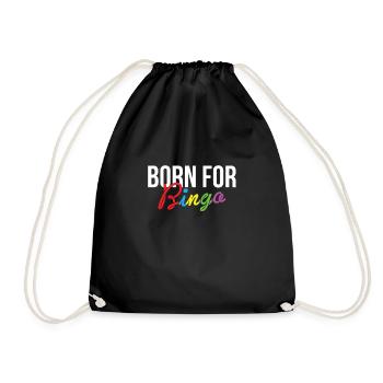 Born For Bingo Shirt Geschenk - Turnbeutel - Schwarz - Vorne