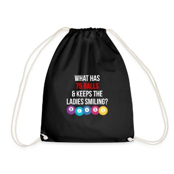 What Has 75 Balls & Keeps The Ladies Smiling - Turnbeutel - Schwarz - Vorne