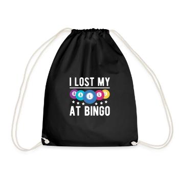 I Lost My Balls At Bingo Shirt Geschenk - Turnbeutel - Schwarz - Vorne
