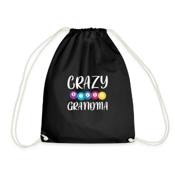 Crazy Bingo Grandma Shirt Geschenk - Turnbeutel - Schwarz - Vorne
