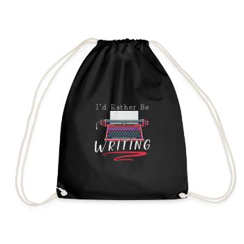 Author Writing Writer Literature - Drawstring Bag - black - Front