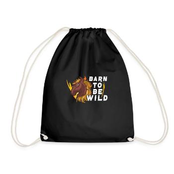 Horse Dressage Horseback-Riding Horse Girl Barn - Drawstring Bag - black - Front