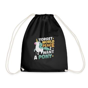 Horse Dressage Horseback-Riding Horse Girl Barn - Turnbeutel - Schwarz - Vorne