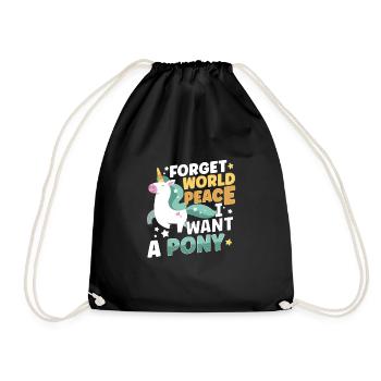 Horse Dressage Horseback-Riding Horse Girl Barn - Turnbeutel - Schwarz - Vorne