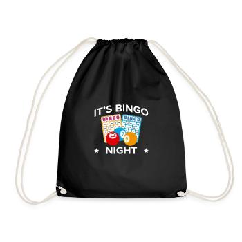 It´s Bingo Night Shirt Geschenk - Turnbeutel - Schwarz - Vorne