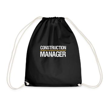 Construction Manager Shirt Geschenk - Turnbeutel - Schwarz - Vorne