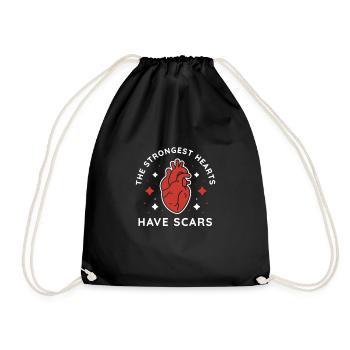 Open Heart Surgery Heart Surgery Survivor Gift - Drawstring Bag - black - Front