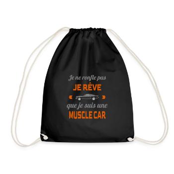 Je ronfle, je rêve muscle car - Sac de sport léger - noir - Devant