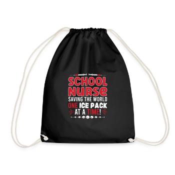 School Nurse Nursing Clinic Medical Stuff - Turnbeutel - Schwarz - Vorne