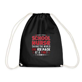 School Nurse Nursing Clinic Medical Stuff - Turnbeutel - Schwarz - Vorne
