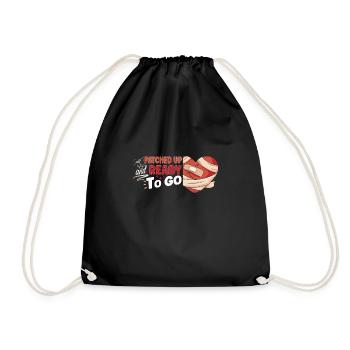 Open Heart Surgery Heart Surgery Survivor Gift - Turnbeutel - Schwarz - Vorne